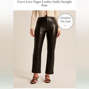 Abercrombie curve love vegan leather ankle straight pants